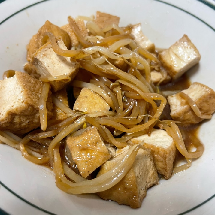 【副菜】厚揚げともやしの炒め物(オイスターソース)